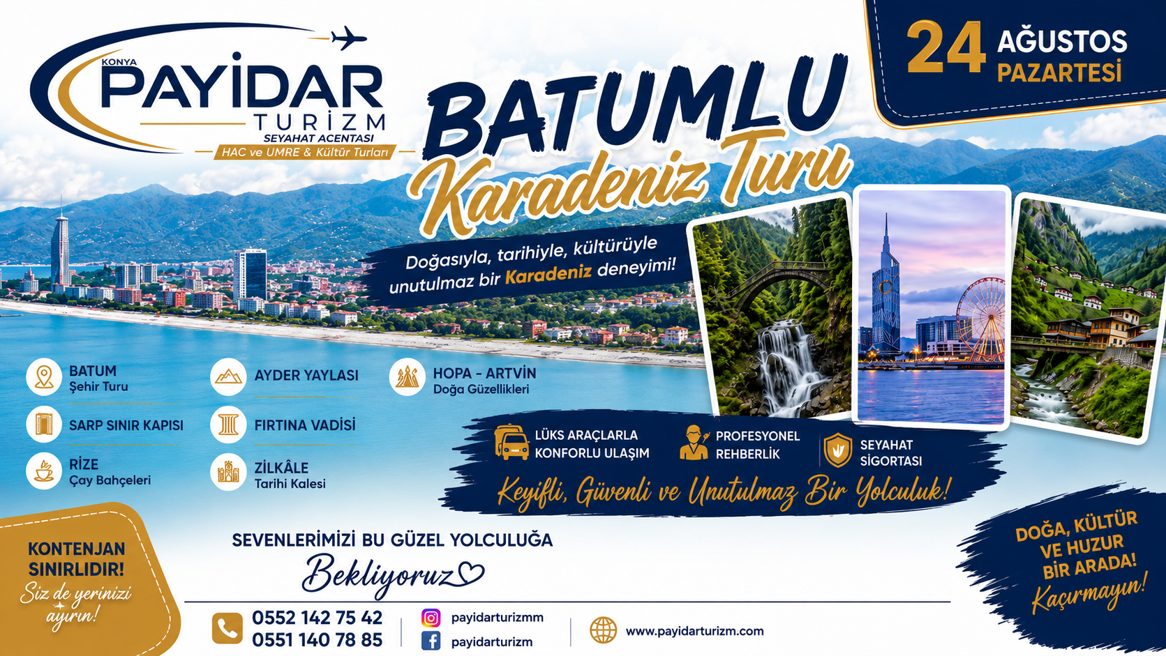 24 AĞUSTOS BATUMLU KARADENİZ TURU